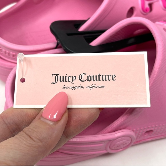 JUICY COUTURE Clogs Shoes Kids Little Girls SIZE 2M Barbie Pink Gems Sandals NWT - Picture 13 of 14